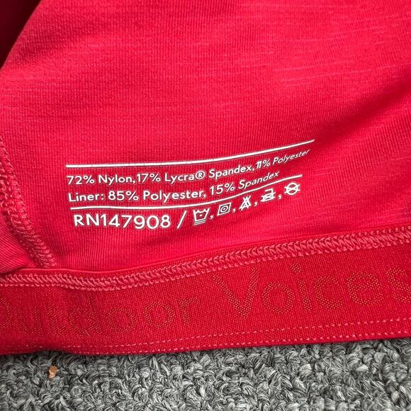 Outdoor Voices Red TechSweat High Neck Crop Top Sports Bra L - Picture 7 of 8